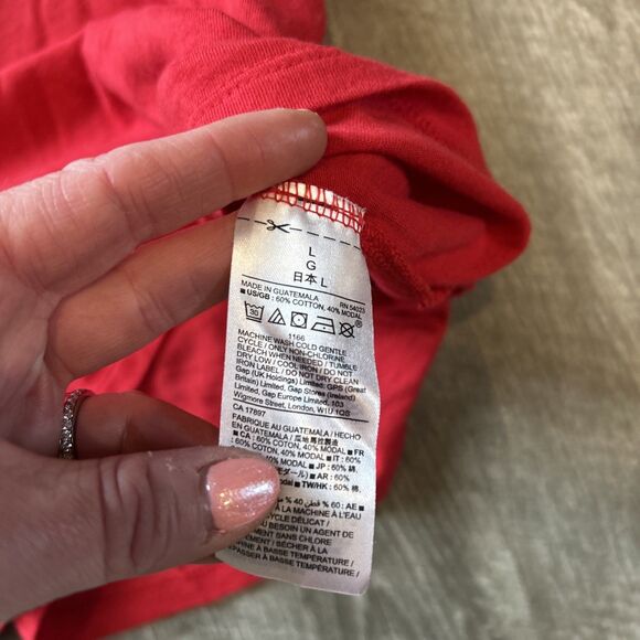 Gap Favorite Tee Shirt Size L Red Crew Neck Short Sleeve Soft Modal Knit - Picture 6 of 8